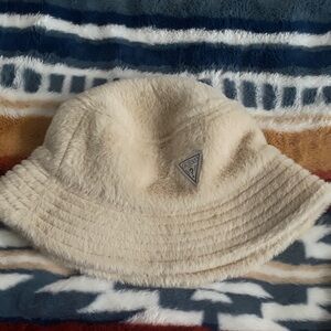 Guess Fuzzy Cream Hat